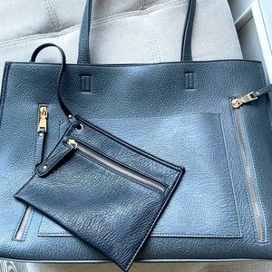 Miztique Large Grey Tote w/ detachable wristlet